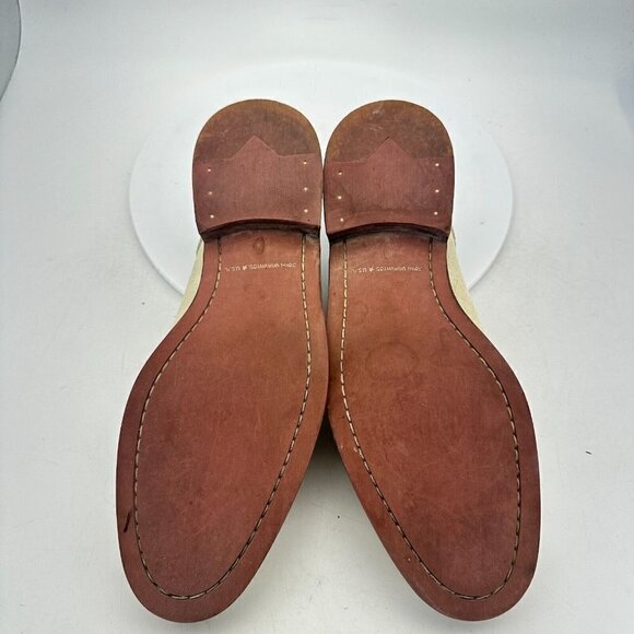 John Varvatos Men Size 7M White Beige Suede Plain Toe Derby Dress Shoes - Picture 11 of 15